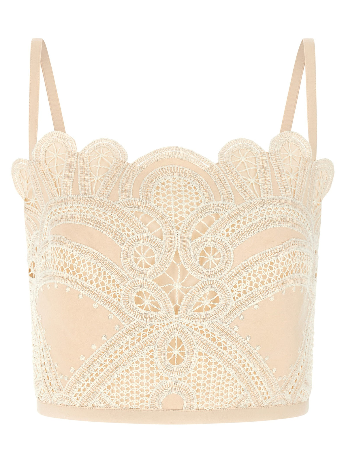 Elie Saab Macramé Bralette White