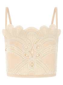 Elie Saab Macramé Bralette White