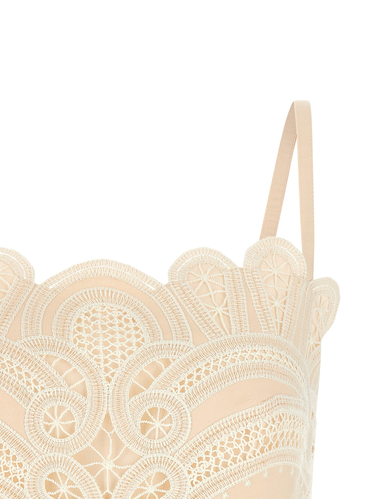 Elie Saab Macramé Bralette White