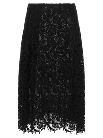 Fendi Macramé Lace Skirt Black