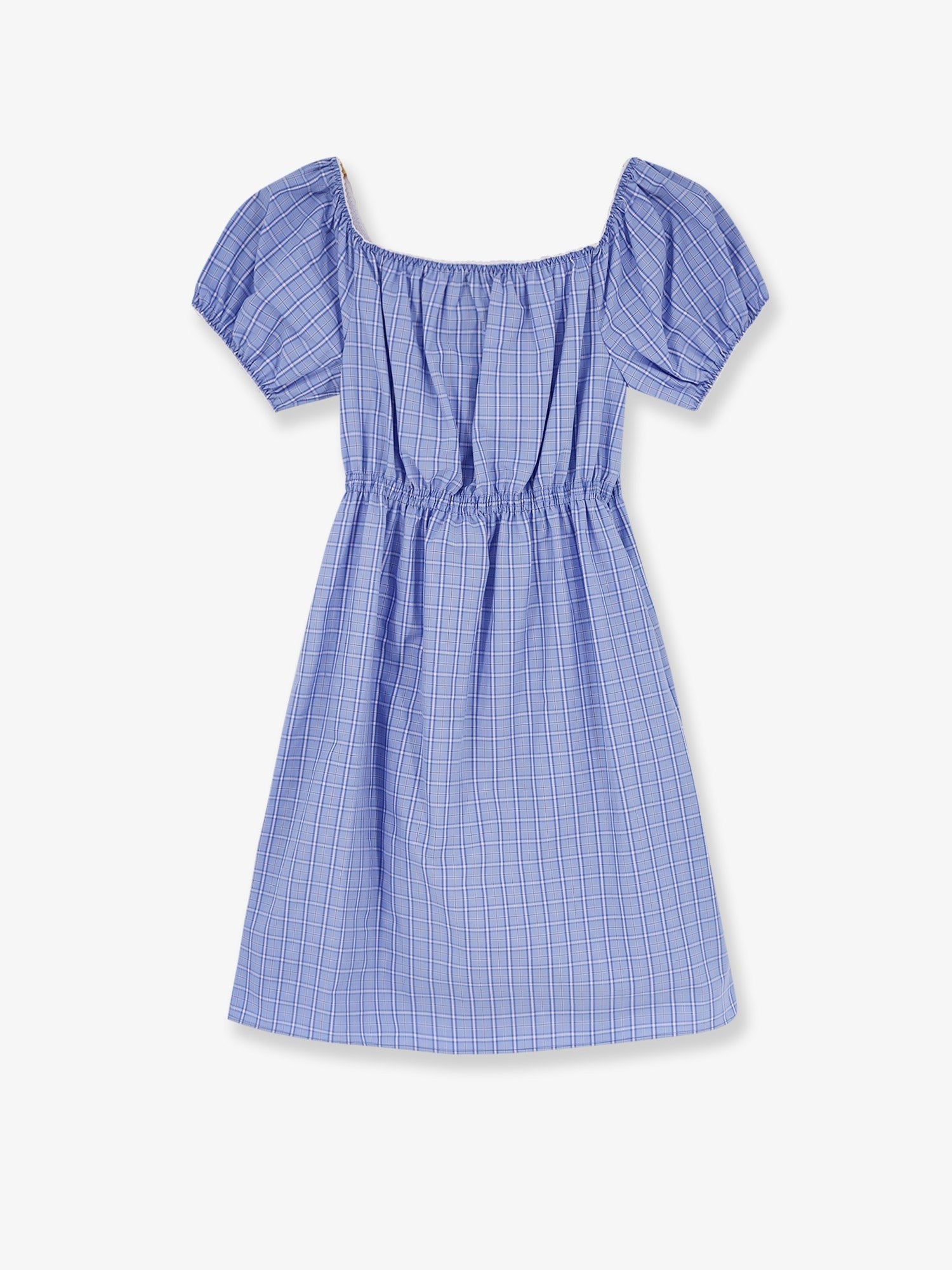 Miu Miu Women's Madras Cotton Mini Dress Blue