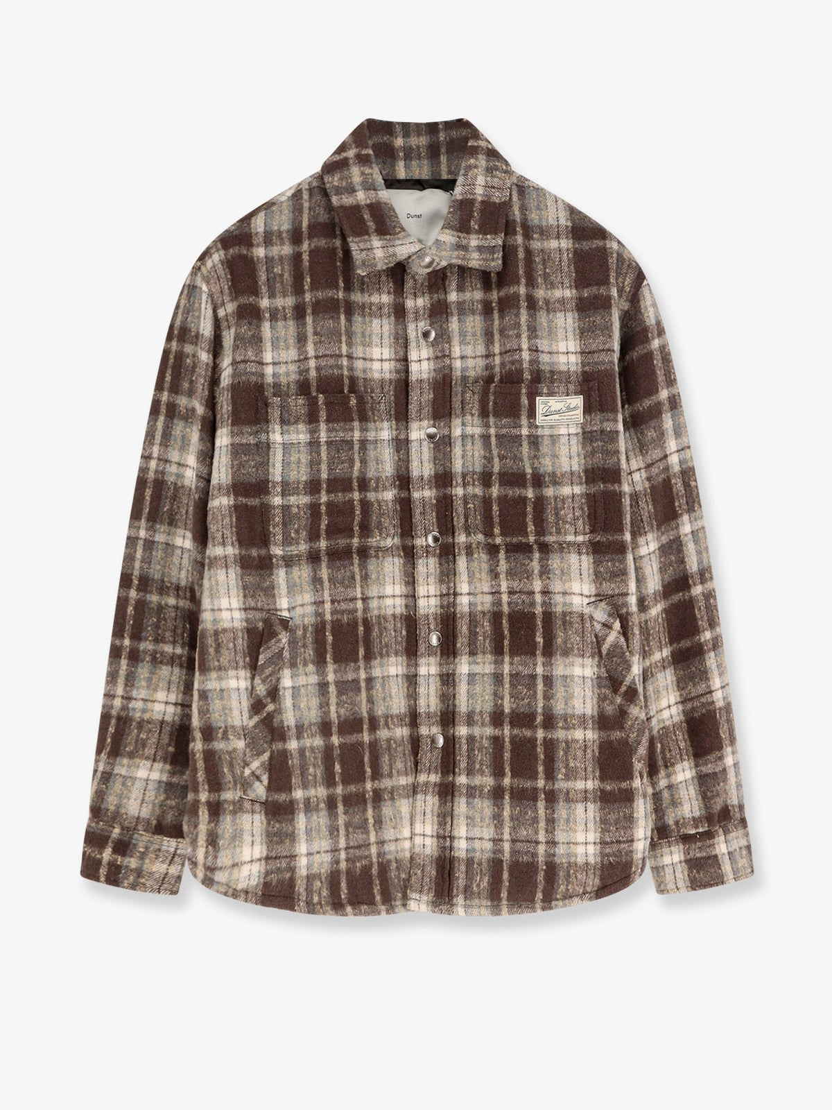 DUNST Unisex Madras Pattern Flannel Jacket Brown