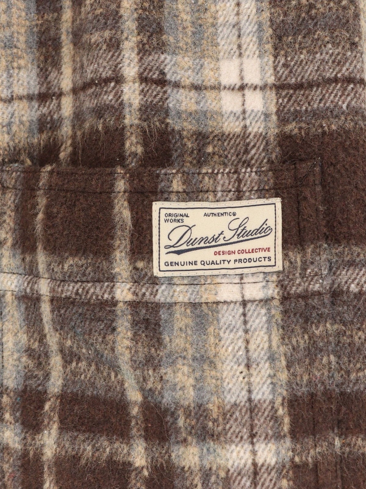 DUNST Unisex Madras Pattern Flannel Jacket Brown