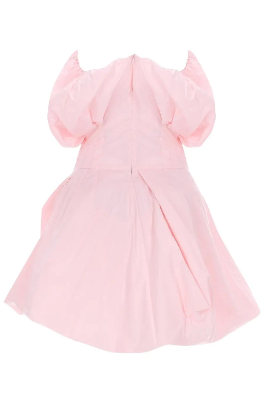 Magda Butrym women’s soft pink off-the-shoulder cotton popeline dress with puffed sleeves and flared skirt