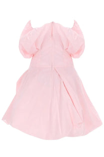 Magda Butrym women’s soft pink off-the-shoulder cotton popeline dress with puffed sleeves and flared skirt
