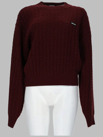Rotate Women's Maglia Trecce in Lana Cashmere Red