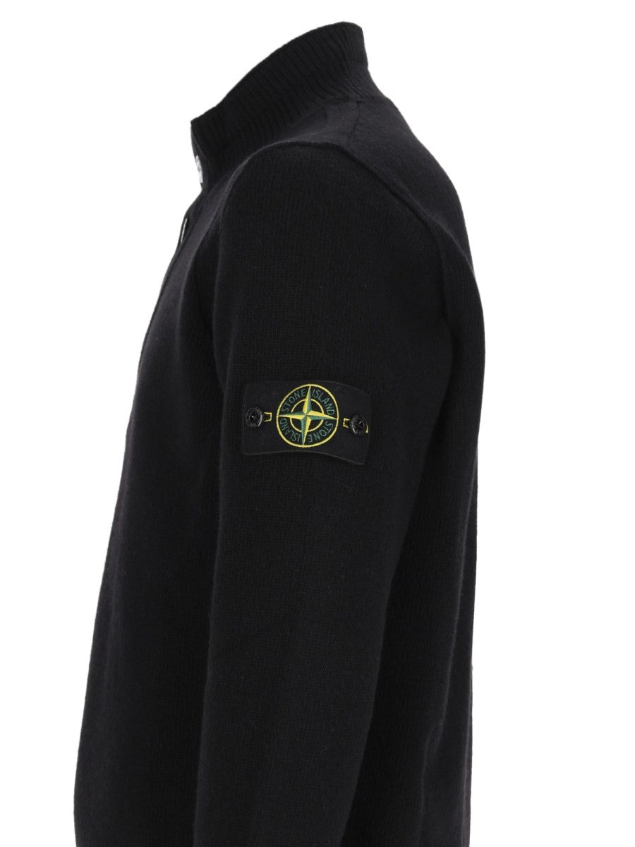 Stone Island Men's Maglia Con Bottoni Patch Black