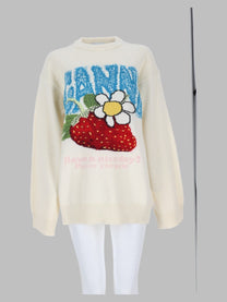 Ganni Women's Maglia Con White
