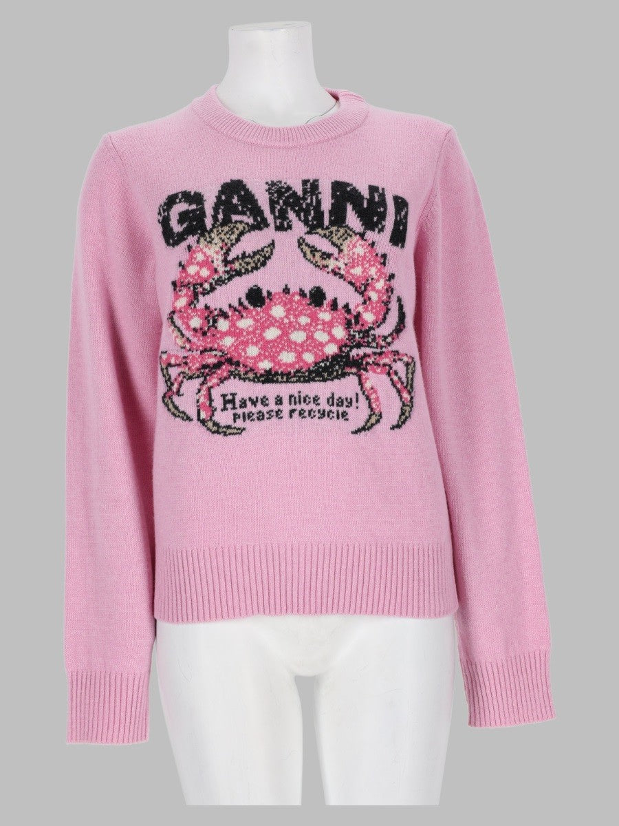 Ganni Women's Maglia Crab Blue