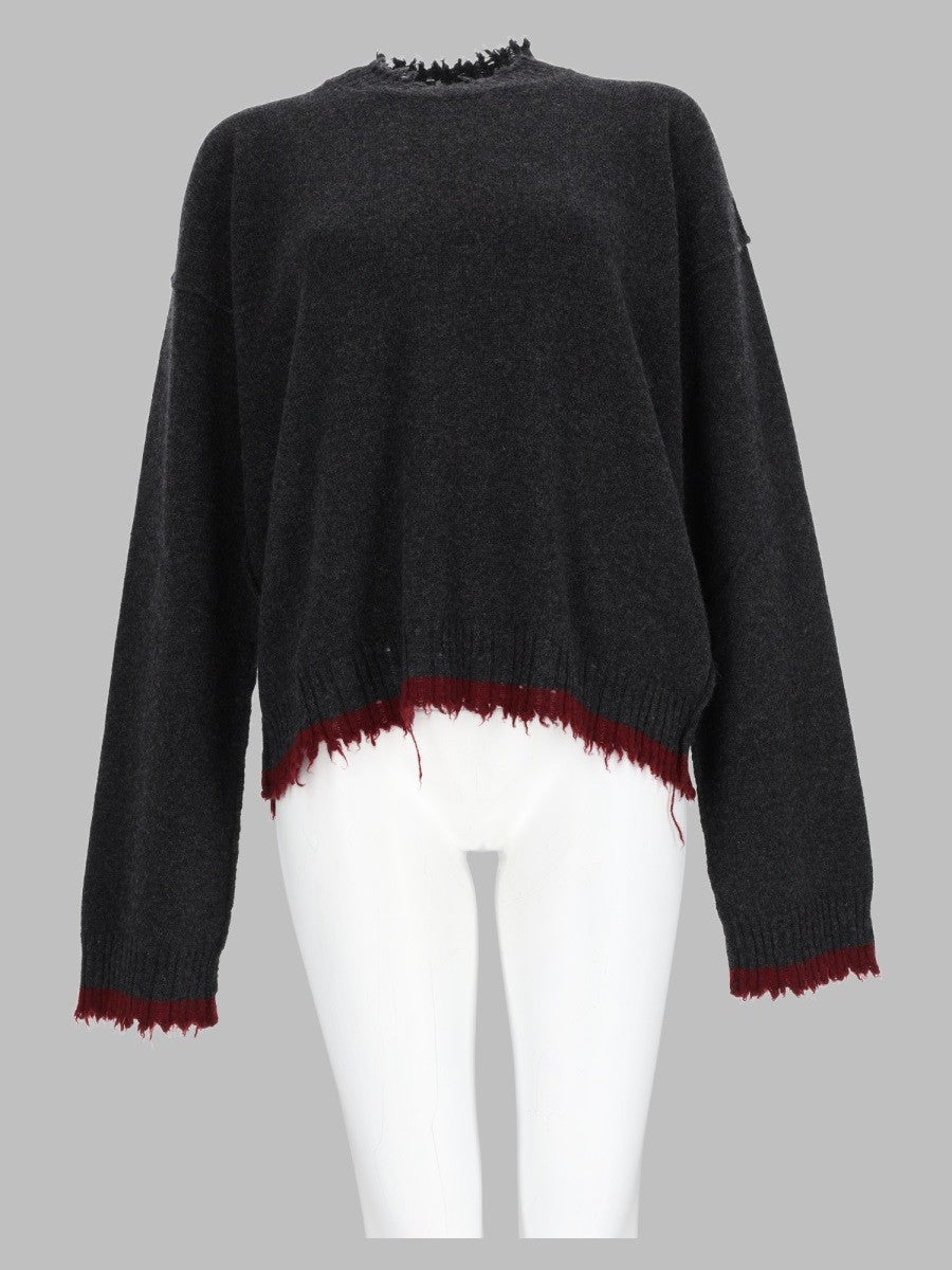Uma Wang Women's Maglia Effetto Consumato Grey