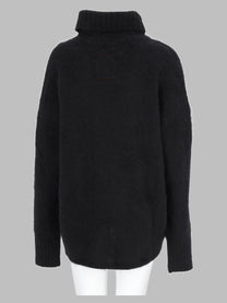 Uma Wang Women's Alpaca Wool Collar High Sweater Black, view 2