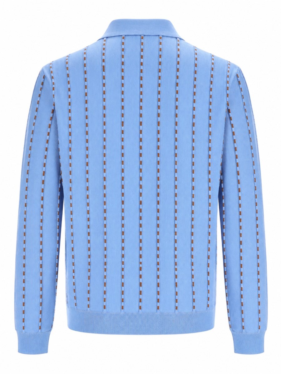 Fendi Men's Maglia in Cotone Blue