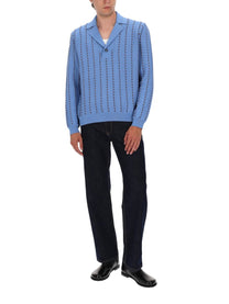 Fendi Men's Maglia in Cotone Blue