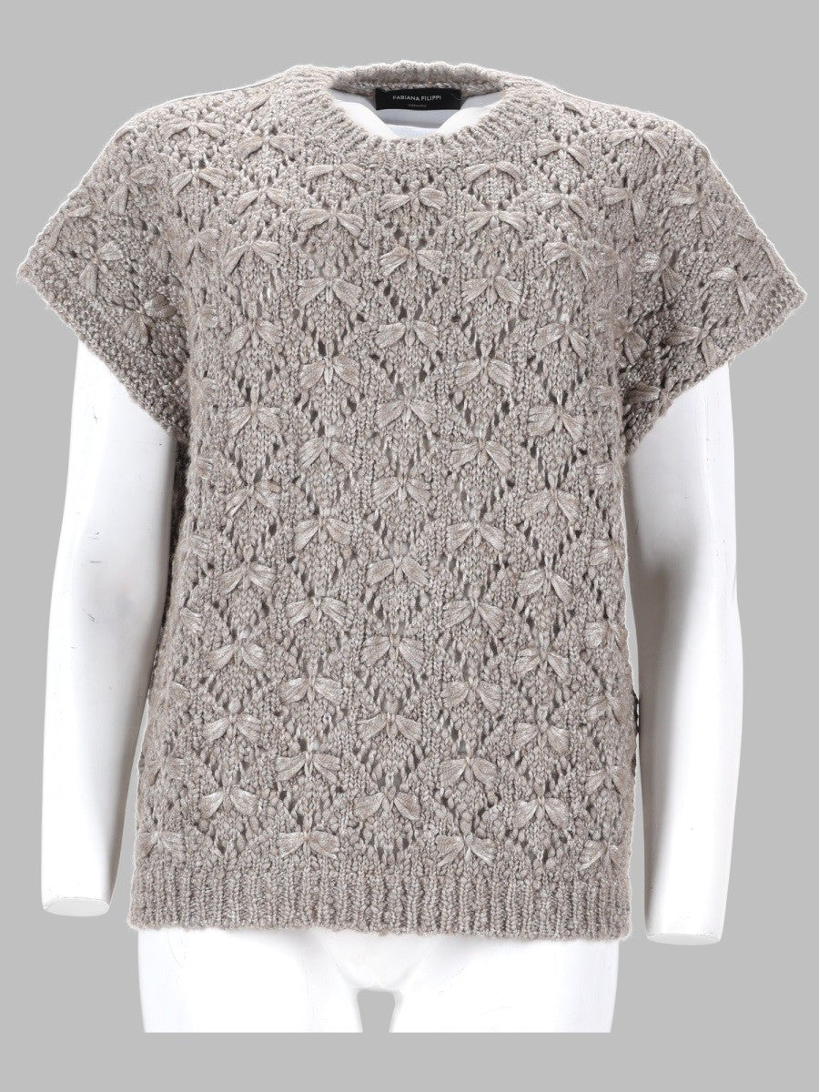 Fabiana Filippi Women's Maglia in Fettuccia DI Cotone Beige