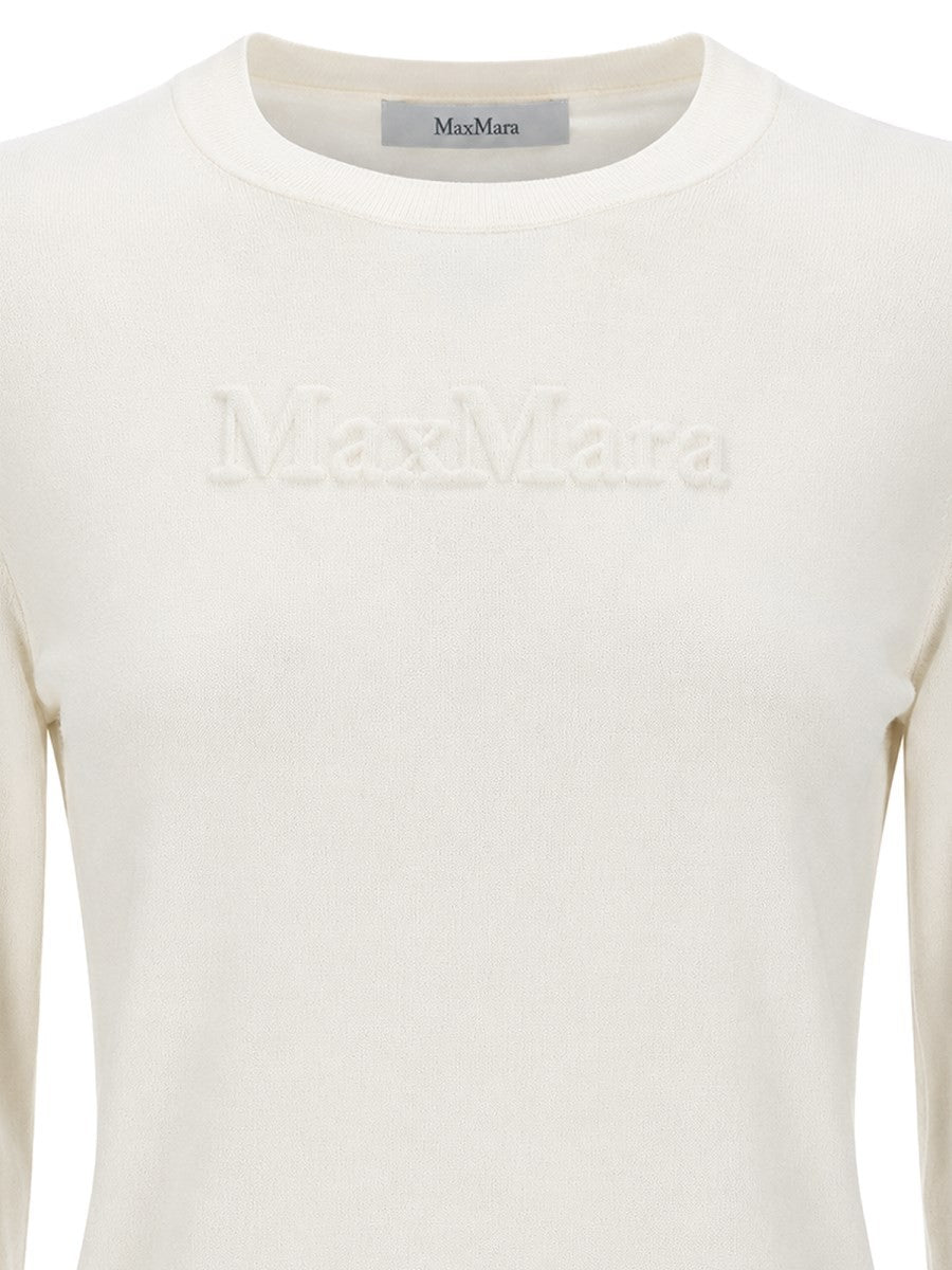 Max Mara Women's Maglia in Filato Di Lana Con Rilievo White