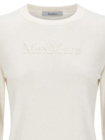 Max Mara Women's Maglia in Filato Di Lana Con Rilievo White