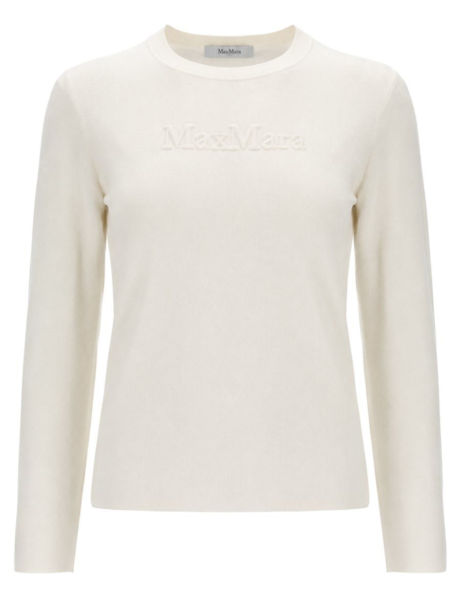 Max Mara Women's Maglia in Filato Di Lana Con Rilievo White
