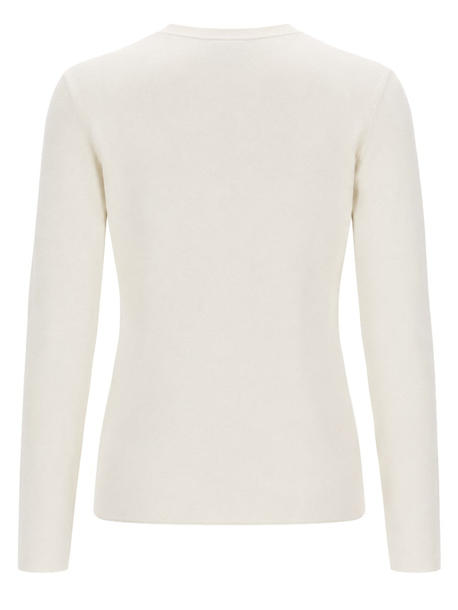 Max Mara Women's Maglia in Filato Di Lana Con Rilievo White