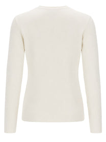 Max Mara Women's Maglia in Filato Di Lana Con Rilievo White