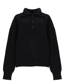 Ami Paris Women's Wool Sweater with Buttons Black