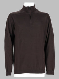Premiata Men's Maglia in Lana Con Zip Brown