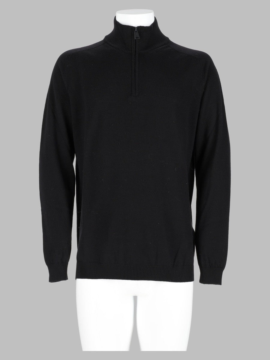Premiata Men's Maglia in Lana Con Zip Black