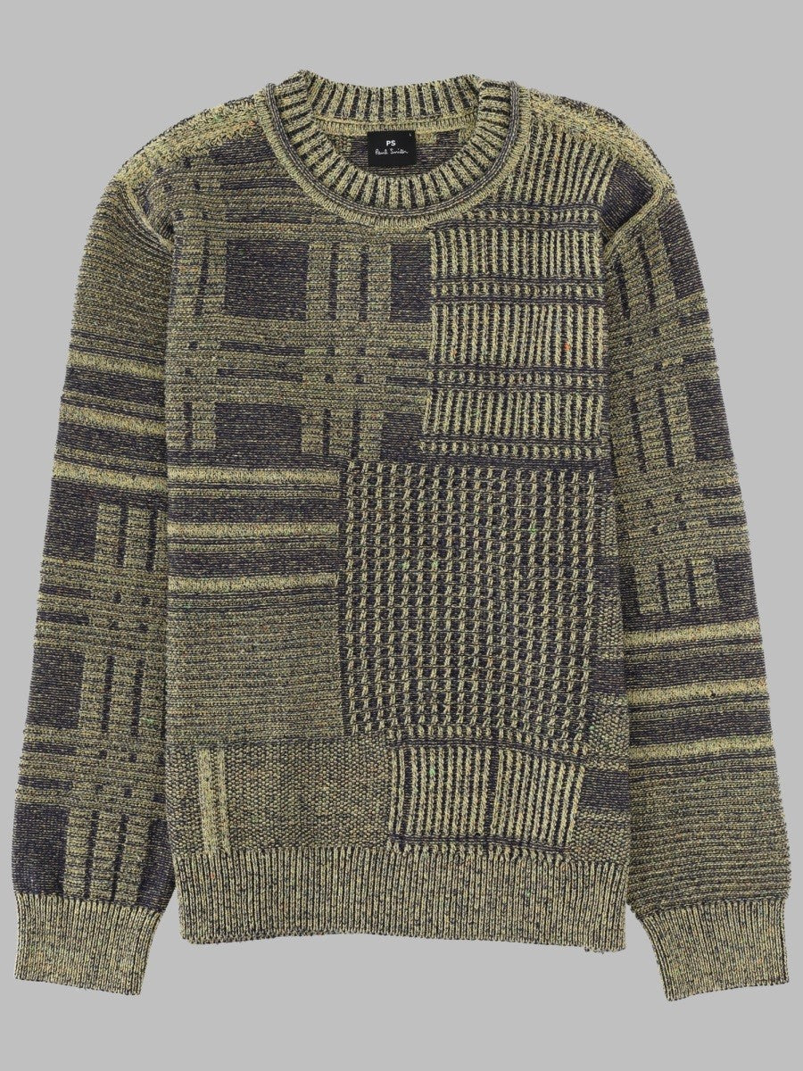 Ps By Paul Smith Men's Maglia Patchwork in Cotone Multicolor