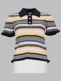Casablanca Women's Maglia Polo Con Motivo Chevron Multicolor