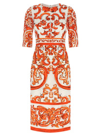 Dolce &amp; Gabbana Maiolica Dress Orange