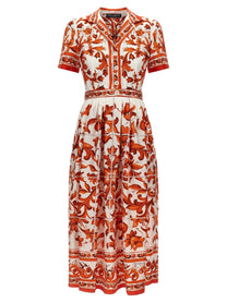 Dolce&amp;Gabbana Maiolica Print Dress Orange