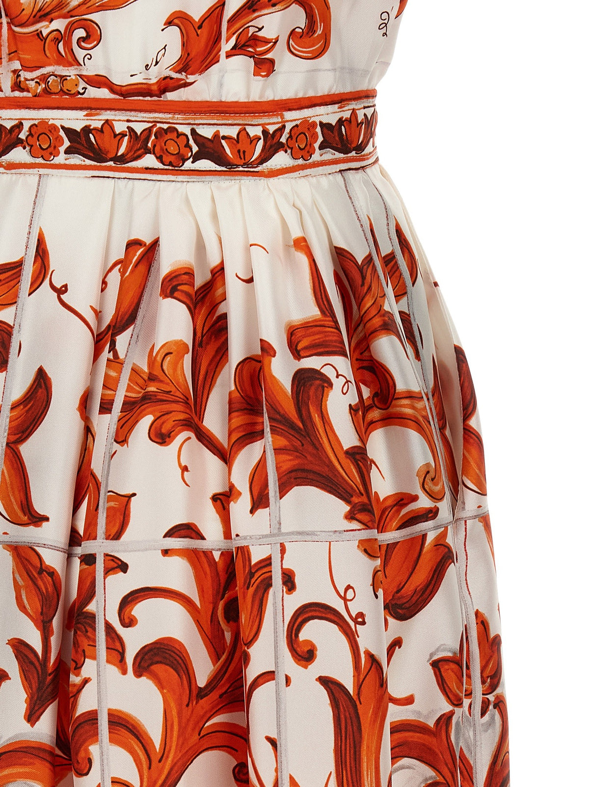 Dolce&amp;Gabbana Maiolica Print Dress Orange