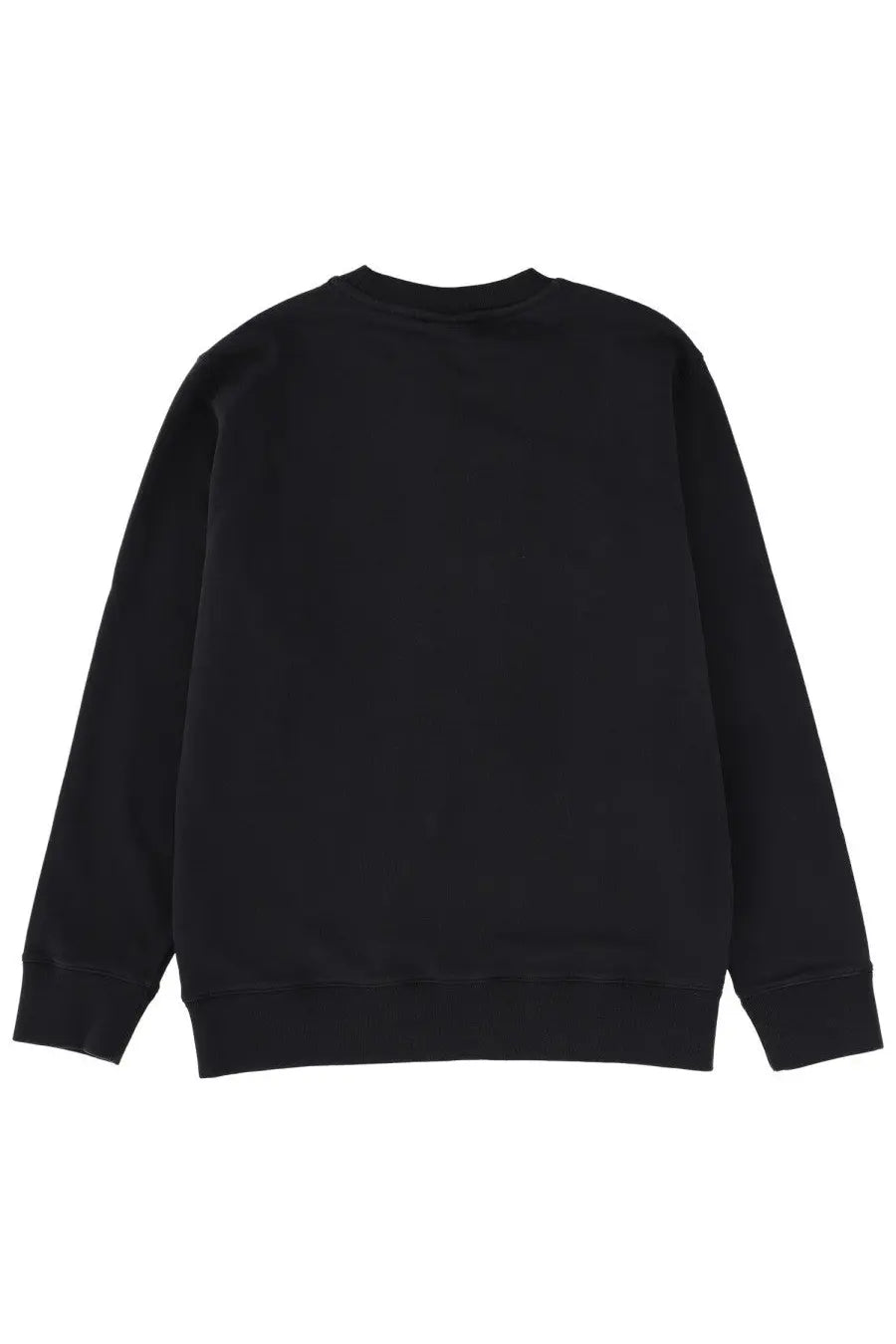 Maison Kitsuné men’s black crewneck sweatshirt with ribbed cuffs and hem featuring a fox head design