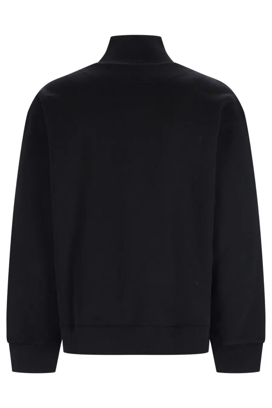 Maison Kitsuné men’s black high-neck sweatshirt with ribbed cuffs and hem featuring a fox head design