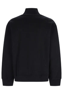 Maison Kitsuné men’s black high-neck sweatshirt with ribbed cuffs and hem featuring a fox head design