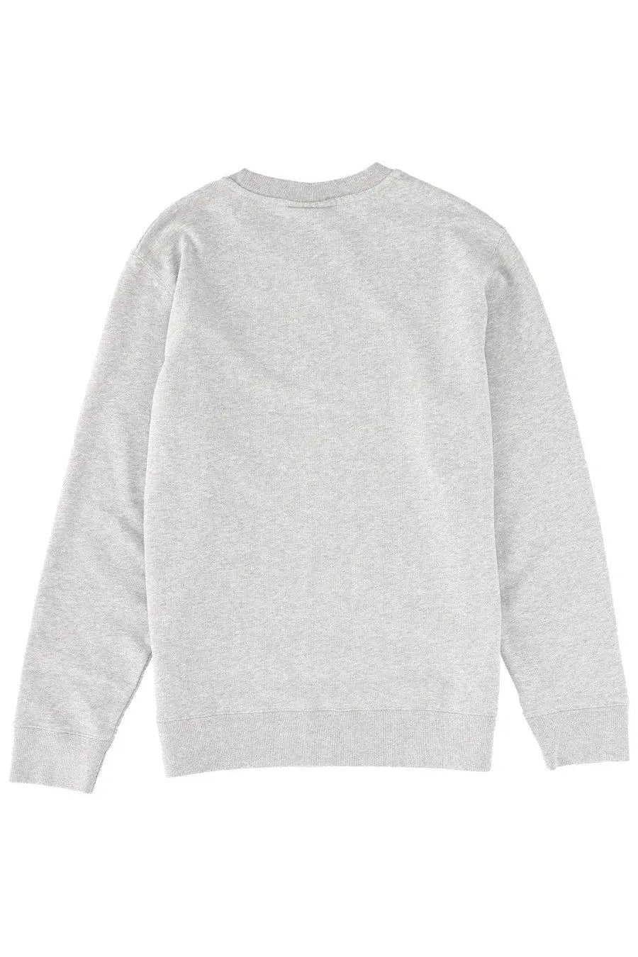 Maison kitsuné men’s heather gray long-sleeved crewneck sweatshirt with ribbed cuffs and hem