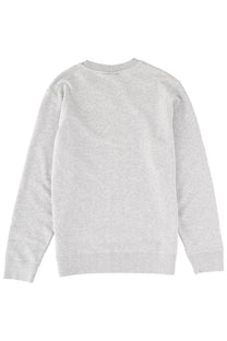 Maison kitsuné men’s heather gray long-sleeved crewneck sweatshirt with ribbed cuffs and hem