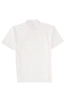 Maison Kitsuné men’s polo white short-sleeved shirt with classic collar and minimalist design in white cotton