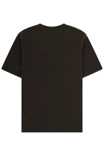 Maison kitsuné men’s black short-sleeved crew neck t-shirt made of con grey fabric for casual wear
