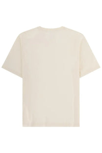 Maison Kitsuné men’s shirt fox head beige cream-colored short-sleeved cotton t-shirt with round neckline
