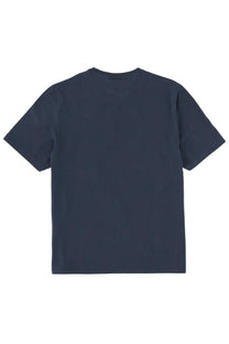 Maison Kitsuné men’s dark navy blue short-sleeved crew neck t-shirt with fox head logo in cotton fabric