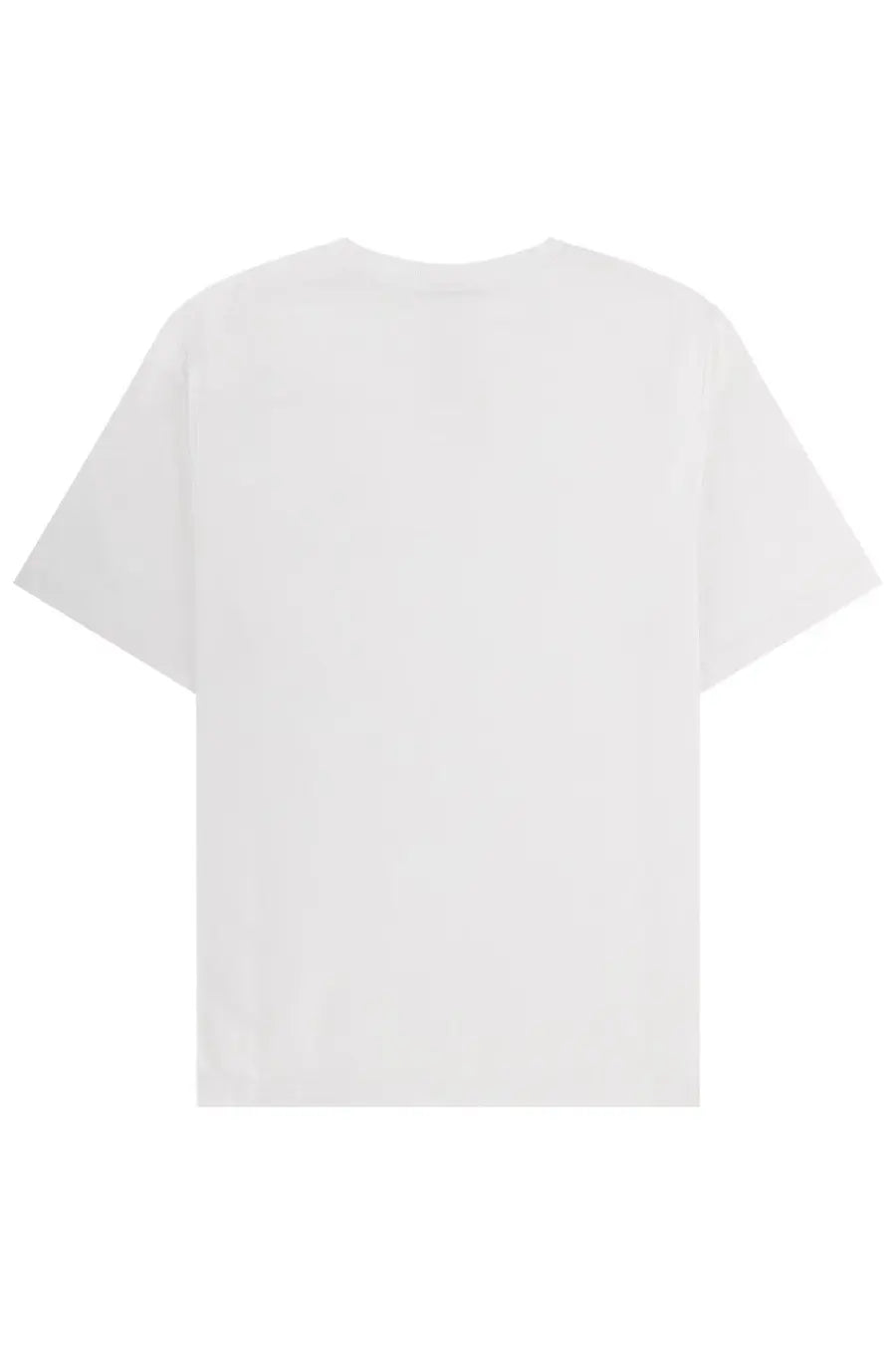 Maison Kitsuné men’s white cotton t-shirt with relaxed fit and short sleeves featuring fox head design