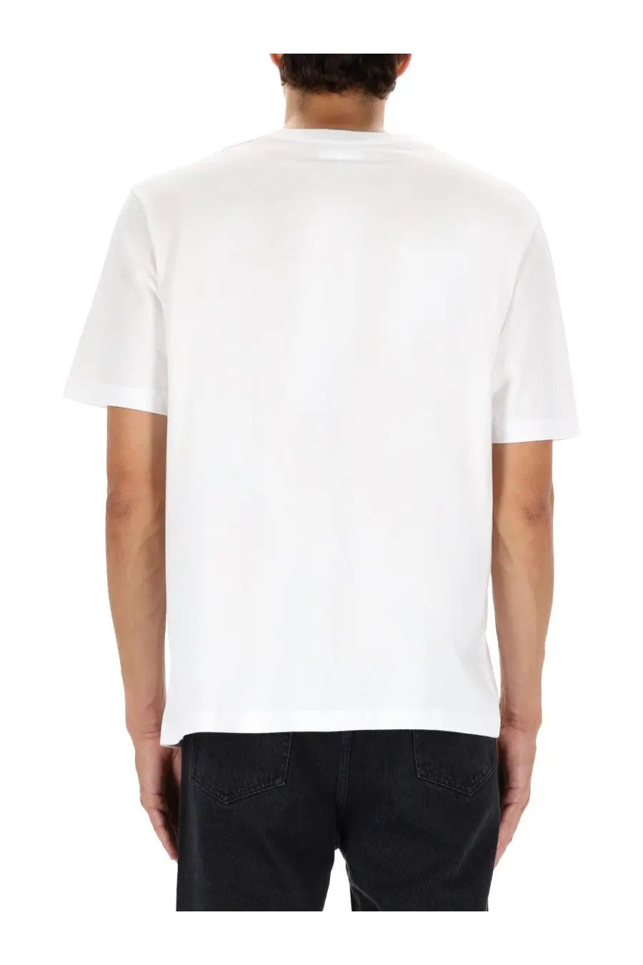 Maison Kitsuné men’s white cotton t-shirt with crew neck and short sleeves for comfortable casual wear