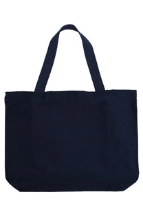 Navy blue canvas Maison Kitsuné men’s tote bag with sturdy handles ideal for everyday carry