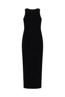 Maison Kitsuné women’s abito con black sleek sleeveless midi dress with a smooth form-fitting silhouette