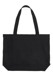 Maison Kitsuné women’s black canvas tote bag with sturdy handles perfect for daily use and carrying essentials