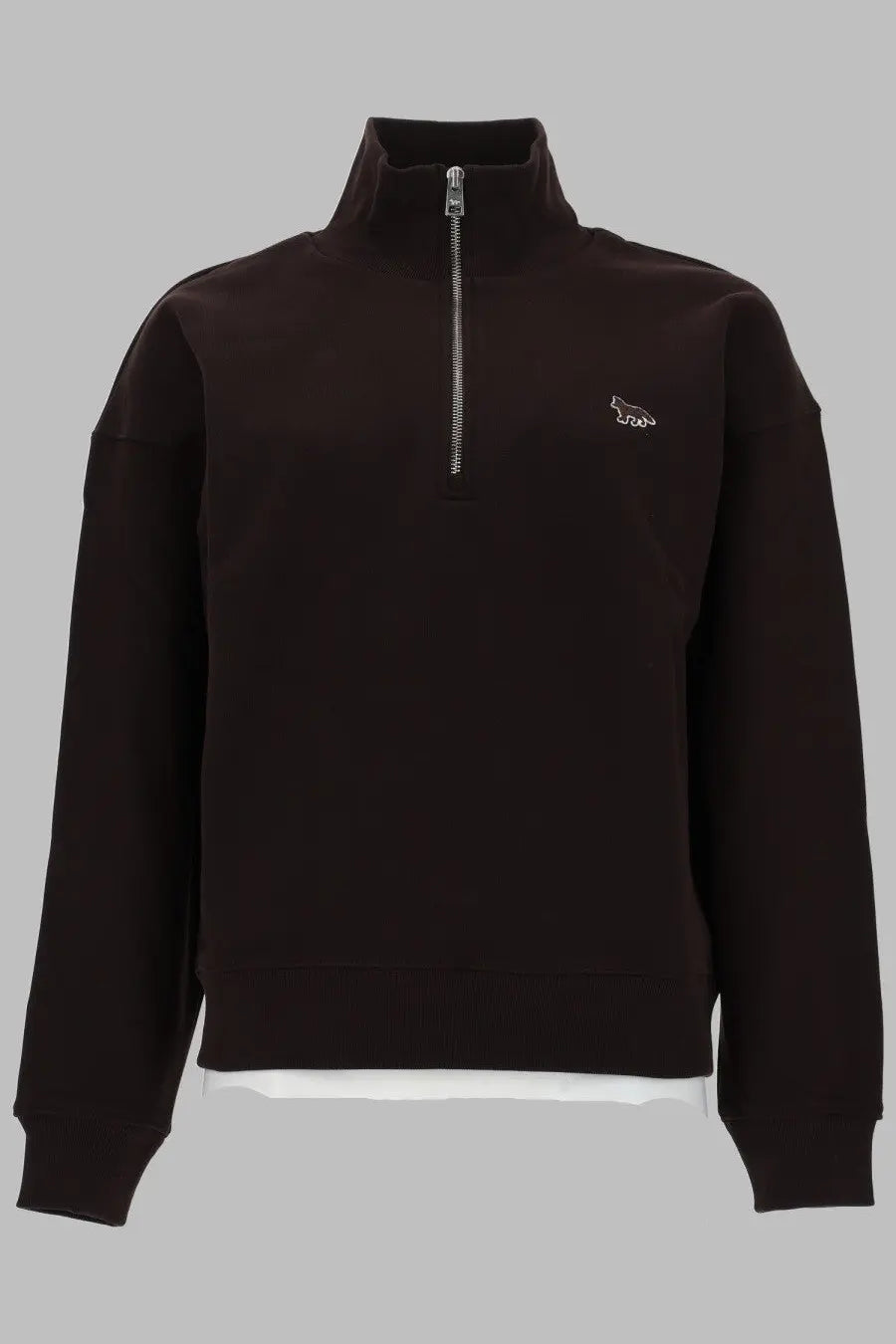 Maison Kitsuné Women's Felpa Con Zip Baby Fox Brown