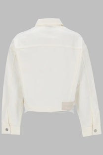Maison Kitsuné Women's Giacca Trucker in Denim White