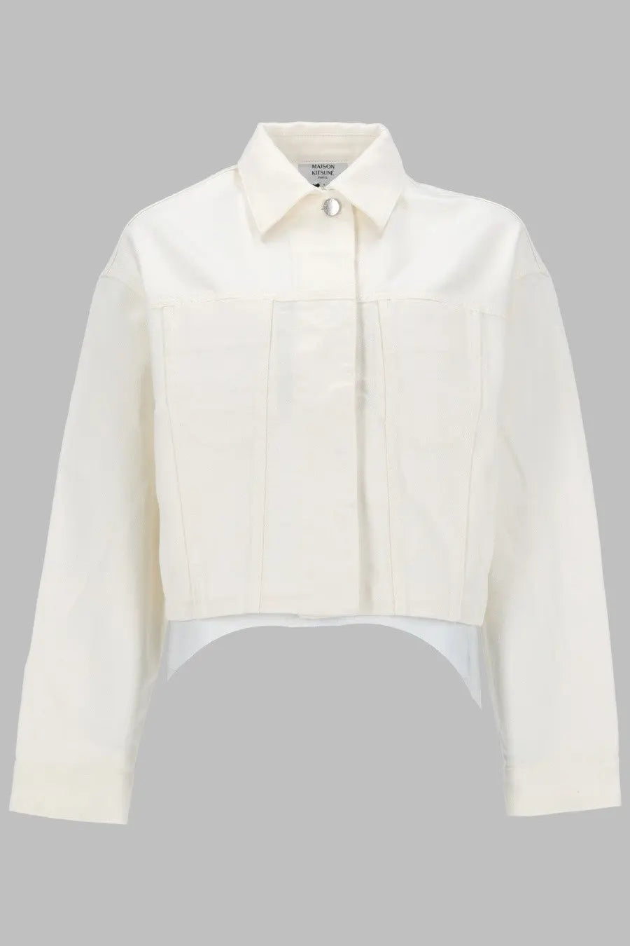 Maison Kitsuné Women's Giacca Trucker in Denim White