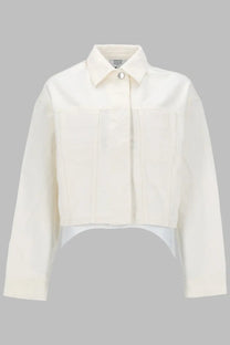 Maison Kitsuné Women's Giacca Trucker in Denim White