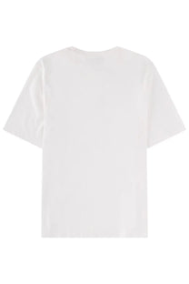 Maison Kitsuné women’s white cotton t-shirt with a simple crew neck and short sleeves
